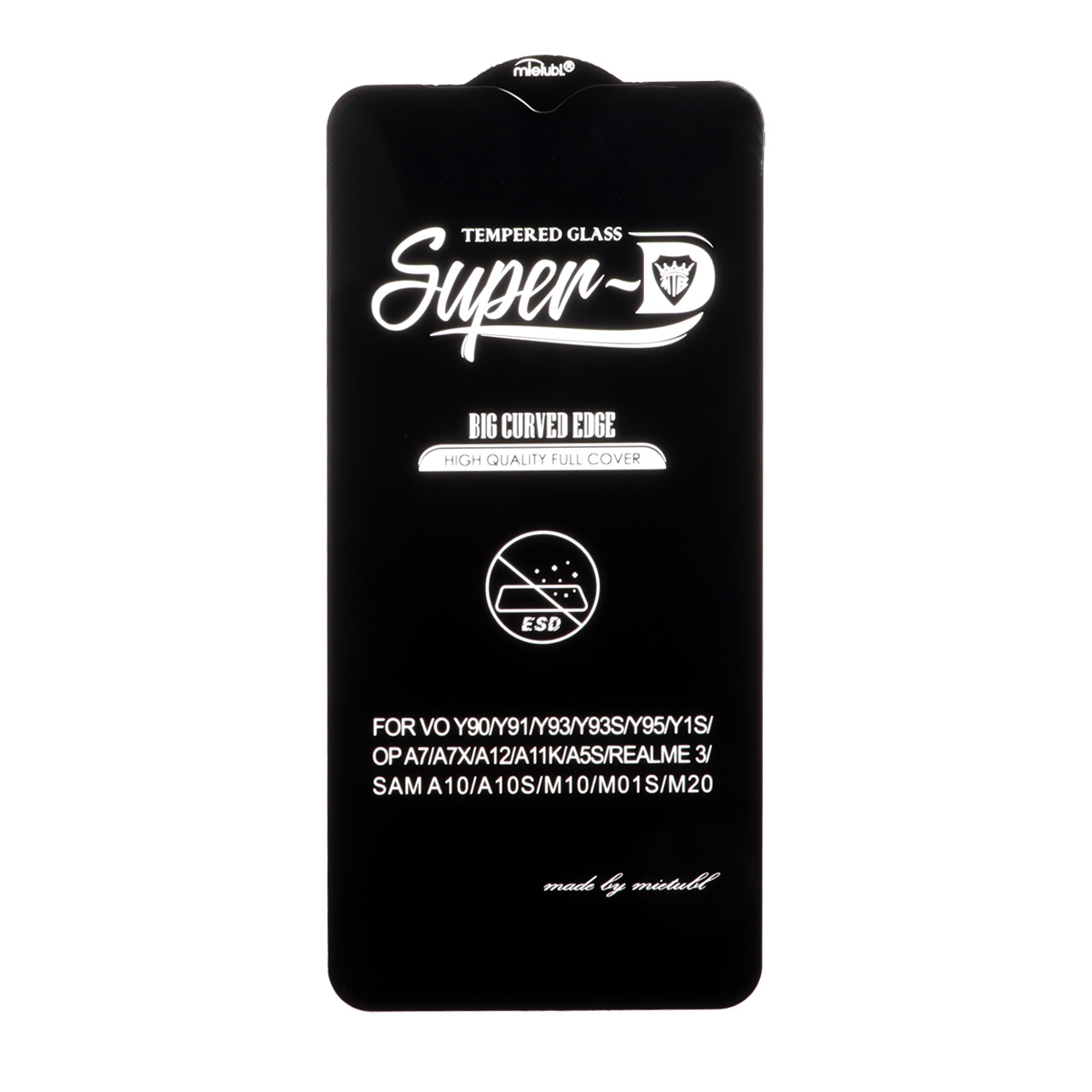 محافظ صفحه نمایش شیشه ای Samsung Galaxy A10 / A10s / M10 / M20 / M01s - Full Cover Super D Mietubl - ESD - مشکی (بدون پک) - NTC ORG